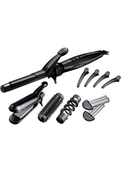 Çok Fonksiyonlu Saç Şekillendirme Seti, Siyah Renk, Kolay Kullanım