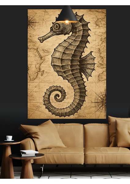 Antik Denizatı Çizimi Dekoratif Kanvas - Mdf Ahşap Tablo fiyatları