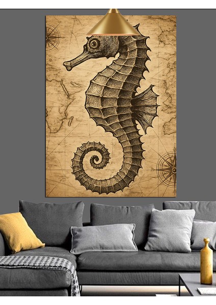 Antik Denizatı Çizimi Dekoratif Kanvas - Mdf Ahşap Tablo modelleri