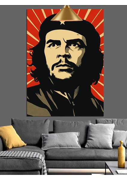 Che Guevara Sanat Portresi Dekoratif Kanvas - Mdf Ahşap Tablo