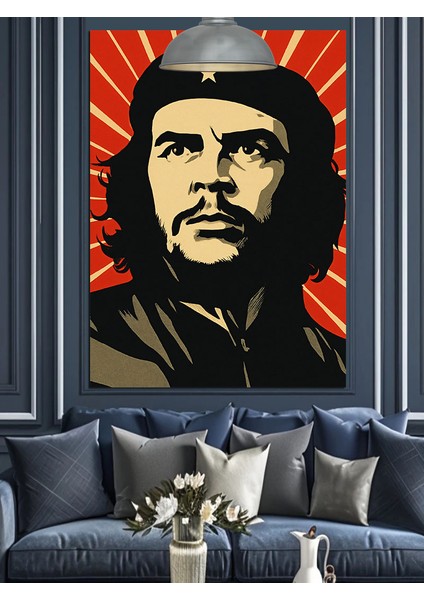 Che Guevara Sanat Portresi Dekoratif Kanvas - Mdf Ahşap Tablo fiyatları