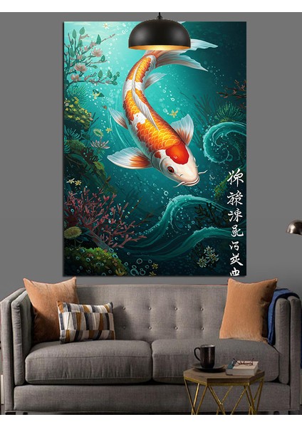Turuncu Japon Balığı Dekoratif Kanvas - Mdf Ahşap Tablo modelleri