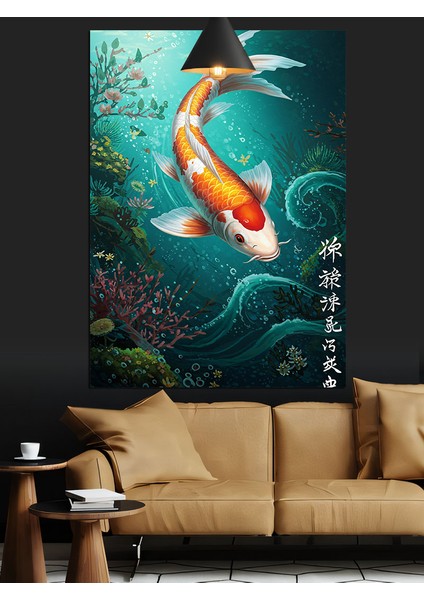 Turuncu Japon Balığı Dekoratif Kanvas - Mdf Ahşap Tablo indirimleri