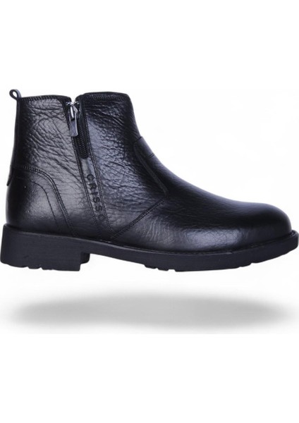 Crısso B408 Siyah Kauçuk %100 Deri Erkek Bot Ayakkabı