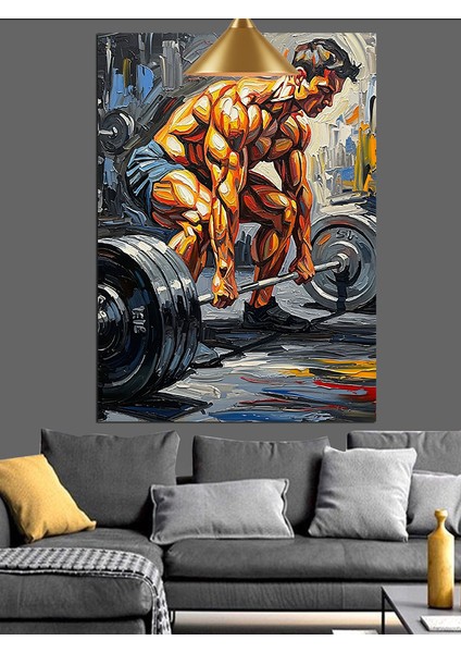 Kaslı Vücut Geliştirici Dekoratif Kanvas - Mdf Ahşap Tablo modelleri