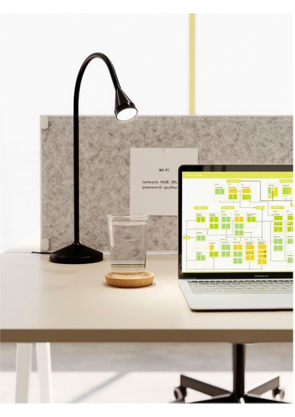 Led'li Çalışma Lambası, Siyah, 52 cm fırsatları