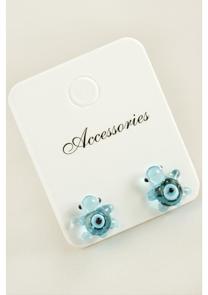 Wizard Kaplumbağa Cam Küpe-Açık Mavi fiyatları