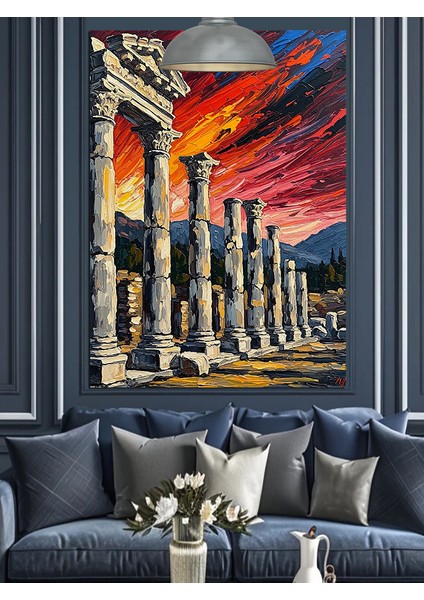 Antik Roma Sütunları Dekoratif Kanvas - Mdf Ahşap Tablo modelleri