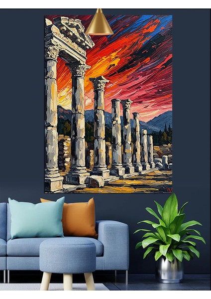 Antik Roma Sütunları Dekoratif Kanvas - Mdf Ahşap Tablo indirimleri