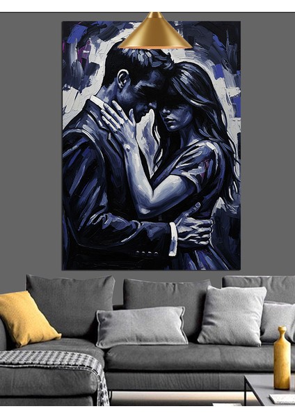 Öpüşen Çift Dekoratif Kanvas - Mdf Ahşap Tablo fiyatları