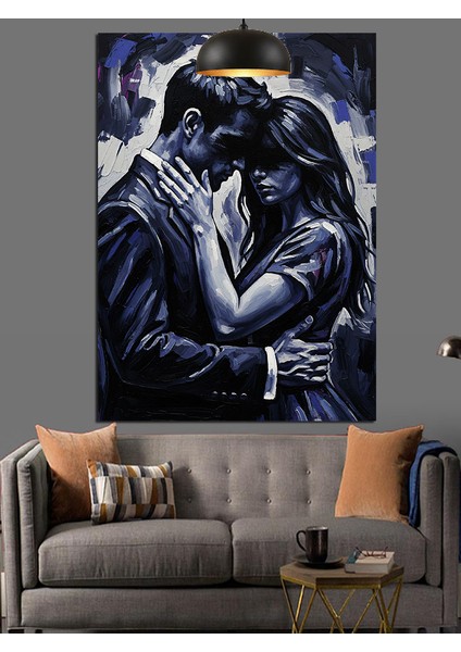 Öpüşen Çift Dekoratif Kanvas - Mdf Ahşap Tablo fırsatları