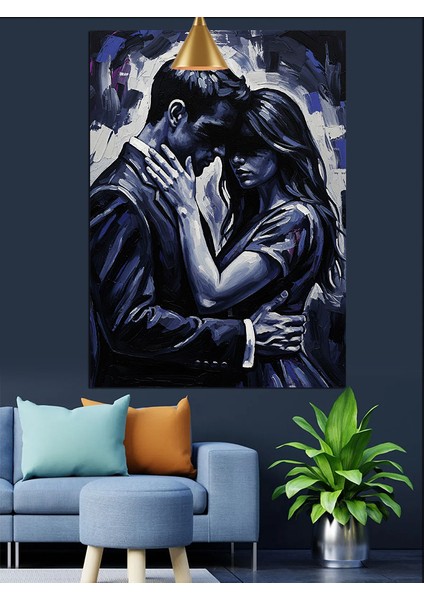 Öpüşen Çift Dekoratif Kanvas - Mdf Ahşap Tablo indirimleri