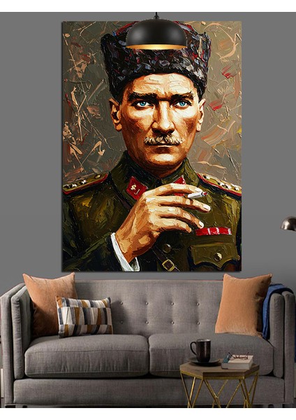 Asker Üniformalı Atatürk Dekoratif Kanvas - Mdf Ahşap Tablo indirimleri