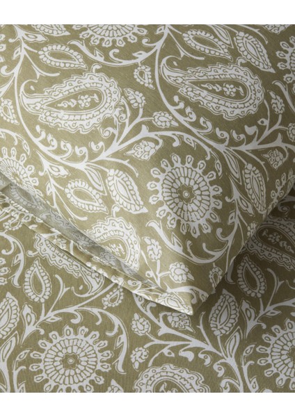 Ethnic Charm Kolay Ütülenir Çift Kişilik Nevresim Takımı 200X220 cm Yağ Yeşili fırsatları
