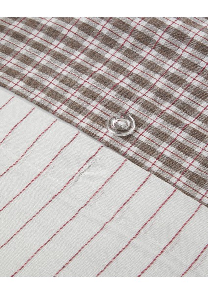 Tattersall Ipliği Boyalı Tek Kişilik Nevresim Takımı 160X220 cm Kahverengi