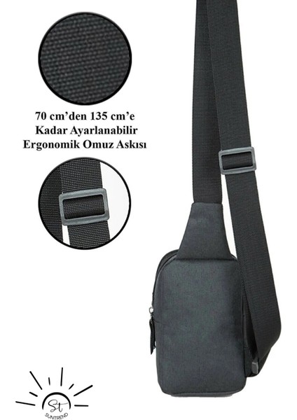 Suntrend Telefon Bölmeli Unisex Çapraz Göğüs ve Omuz Çantası
