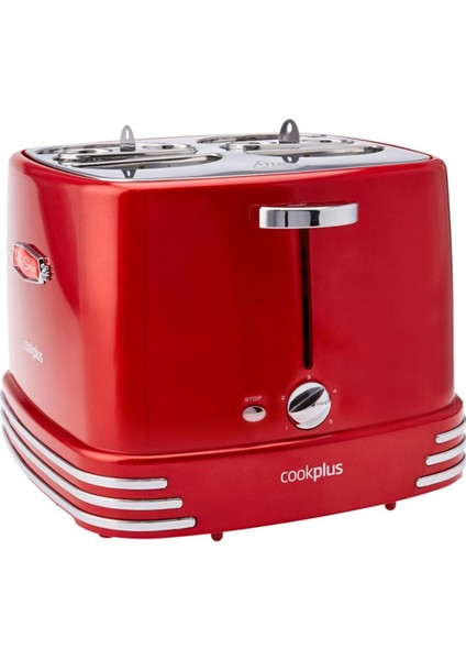 Kırmızı 2'li Sosisli Sandviç Makinesi, Lezzetli Atıştırmalıklar Için Ideal