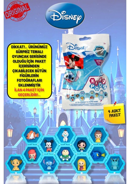Wıb Disney Pixar Nano Pods Blind Bag Sürpriz Figür - 4 Adet