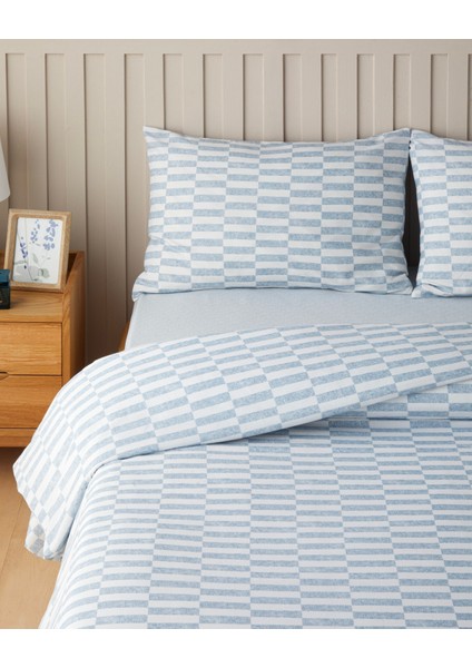 Block Dots Kolay Ütülenir Çift Kişilik Nevresim Takımı 200X220 cm Mavi fiyatları