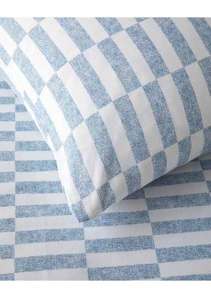 Block Dots Kolay Ütülenir Çift Kişilik Nevresim Takımı 200X220 cm Mavi fırsatları