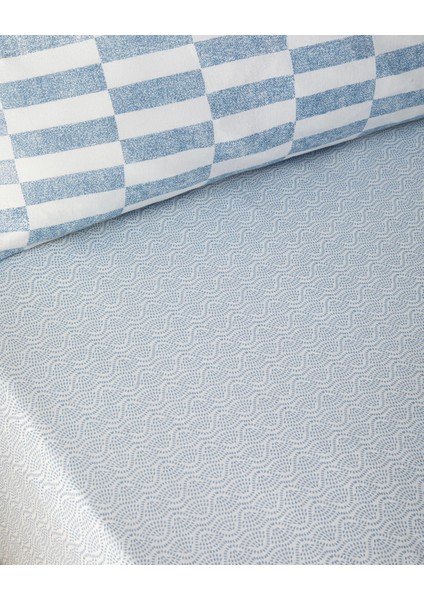 Block Dots Kolay Ütülenir Çift Kişilik Nevresim Takımı 200X220 cm Mavi indirimleri