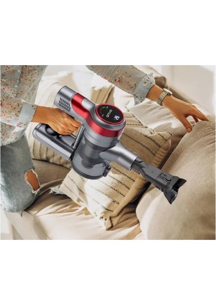 Kırmızı Renkli Şarjlı Dikey Süpürge, Güçlü ve Hafif Temizlik Aracı fırsatları