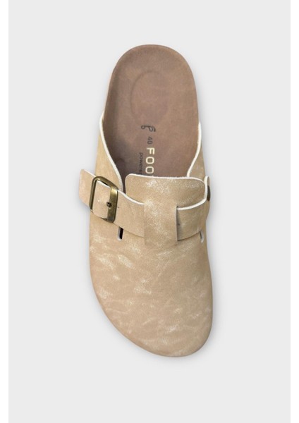 Mantar Taban Boston Birkens Model Günlük Sabo Unisex Ev Terliği Bej indirimleri