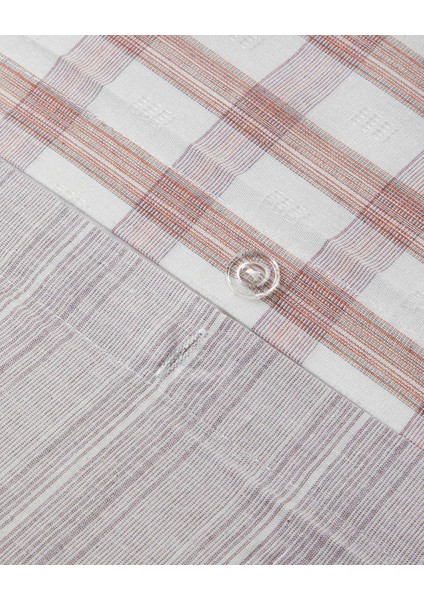 Crispcheck Ipliği Boyalı Çift Kişilik Nevresim Takımı 200X220 cm Turuncu