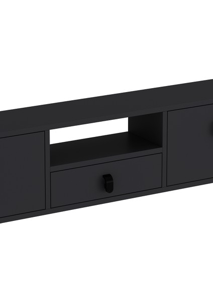 1309DROPCT-1 Duvara Montaj Tv Sehpası Antrasit-Siyah Kulp modelleri