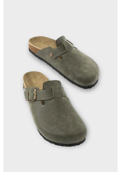 Mantar Taban Boston Birkens Model Günlük Sabo Unisex Ev Terliği Haki modelleri