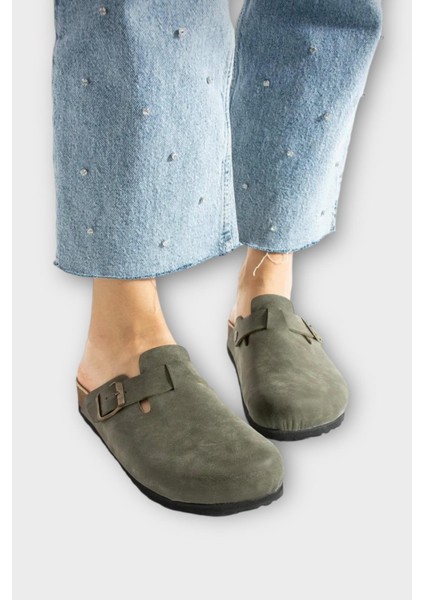 Mantar Taban Boston Birkens Model Günlük Sabo Unisex Ev Terliği Haki indirimleri