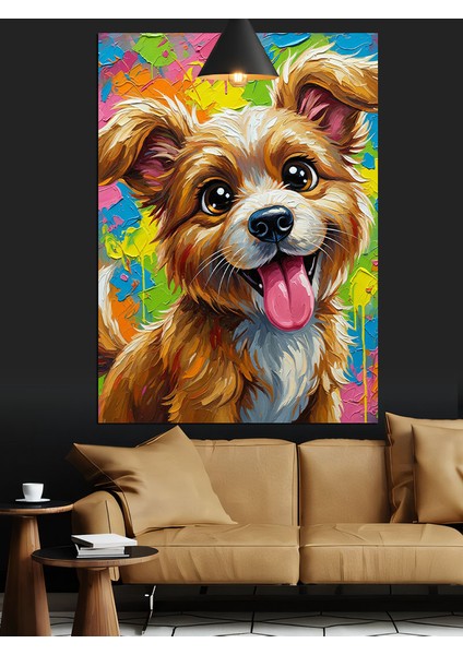 Sevimli Kahverengi Köpek Dekoratif Kanvas - Mdf Ahşap Tablo modelleri