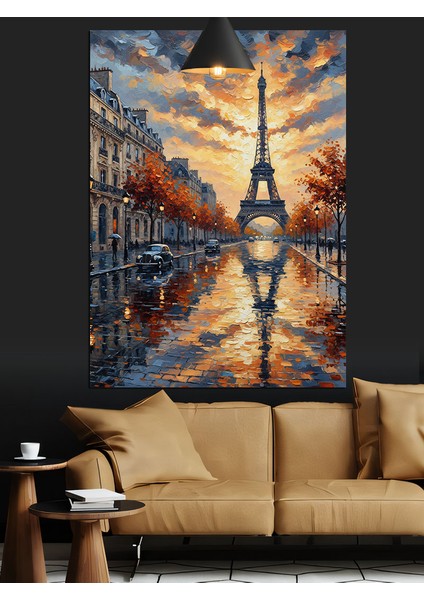 Eyfel Kulesi Sonbahar Manzarası Dekoratif Kanvas - Mdf Ahşap Tablo modelleri