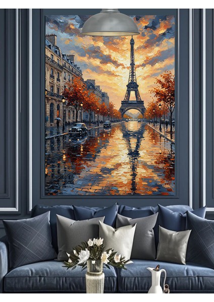 Eyfel Kulesi Sonbahar Manzarası Dekoratif Kanvas - Mdf Ahşap Tablo indirimleri