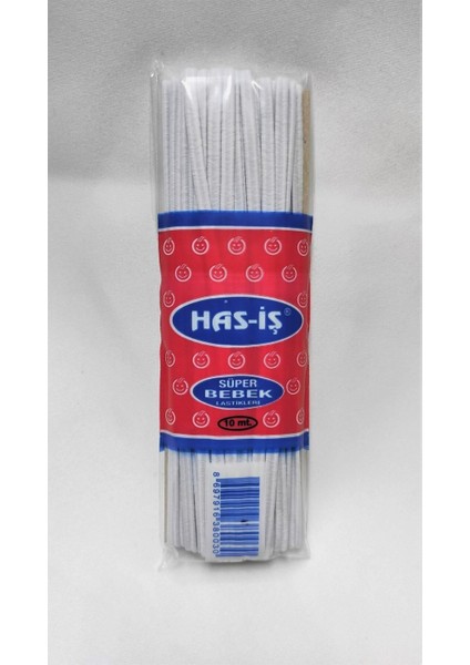 Yumuşak Beyaz Lastik 10 Metre, Bel ve Paça Için Esnek ve Dayanıklı Lastik Seti