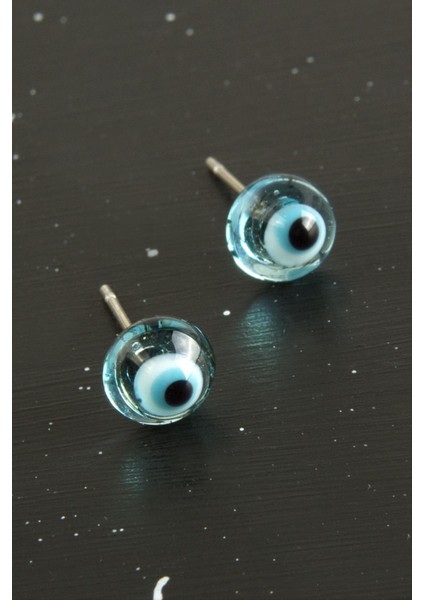 Wizard Nazar Cam Küpe-Açık Mavi