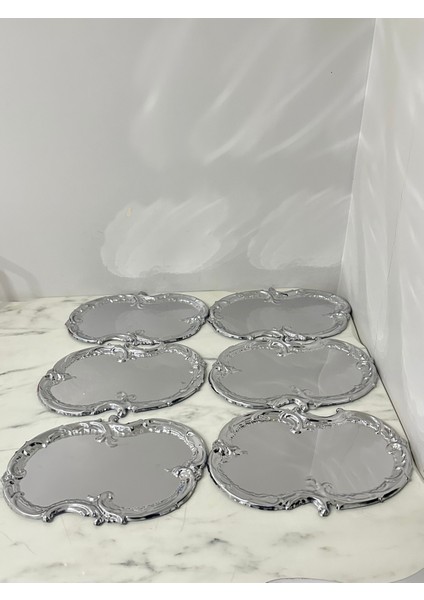 6'lı Çelik Artnova Dantel Desenli Kahve Sunum Tepsisi Seti fiyatları