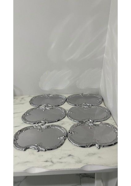 6'lı Çelik Artnova Dantel Desenli Kahve Sunum Tepsisi Seti indirimleri