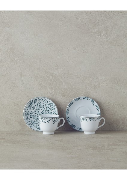 Şık 4'lü Yeşil Porselen Kahve Fincan Takımı, 2 Kişilik, Zarif ve Dayanıklı fiyatları