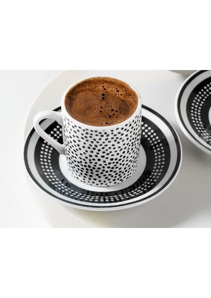 Şık Porselen 2'li Kahve Fincanı Takımı, 80 Ml, Siyah Renkli fiyatları