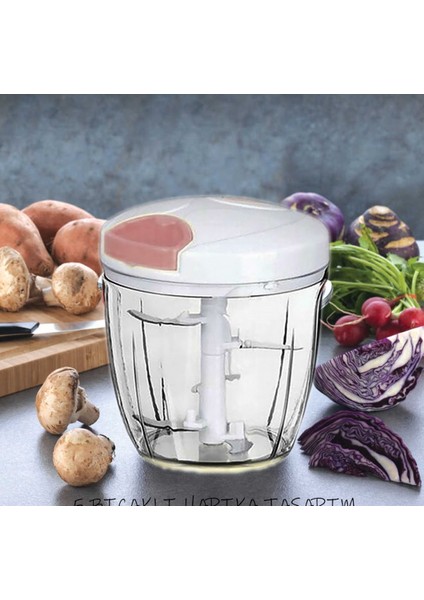 5 Bıçaklı Çok Renkli El Rondo, Pratik ve Şık Mutfak Yardımı