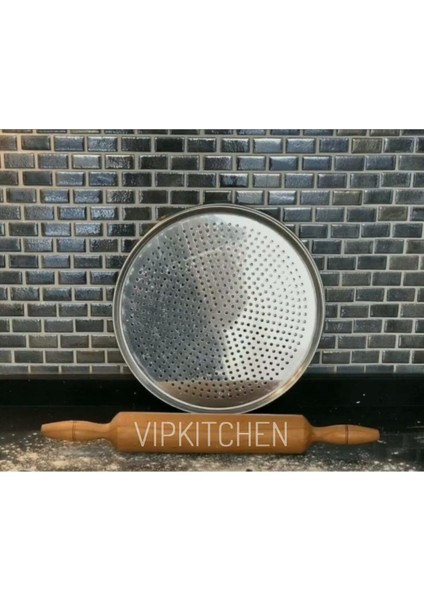 2'li Çelik Delikli Pizza ve Lahmacun Tepsisi 36 Cm, Büyük Boy, Dayanıklı ve Şık fiyatları