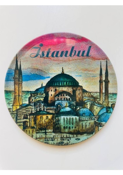 Altı Adet Istanbul Temalı Mantar Bardak Altlığı Seti modelleri