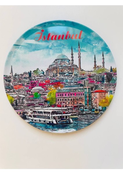 Altı Adet Istanbul Temalı Mantar Bardak Altlığı Seti