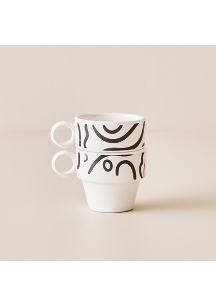 Şık Siyah Iki Parça Kahve Seti, 105 Cc, Modern ve Zarif Tasarım