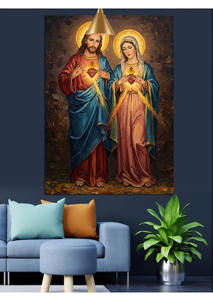 Meryem ve Isa Ikonu Dekoratif Kanvas - Mdf Ahşap Tablo modelleri