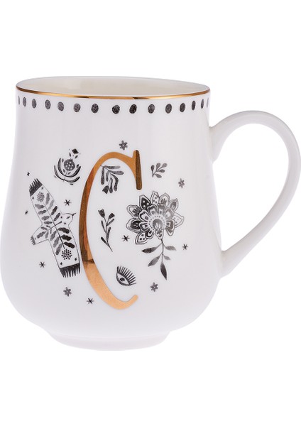 El Yapımı C Harfi Yeni Kemik Kupa 220 Ml, Şık ve Zarif Tasarım fiyatları