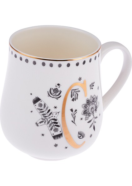 El Yapımı C Harfi Yeni Kemik Kupa 220 Ml, Şık ve Zarif Tasarım modelleri