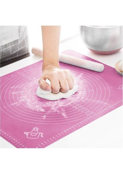 Renkli Çok Amaçlı Isıya Dayanıklı Silikon Hamur Matı 50X40 cm