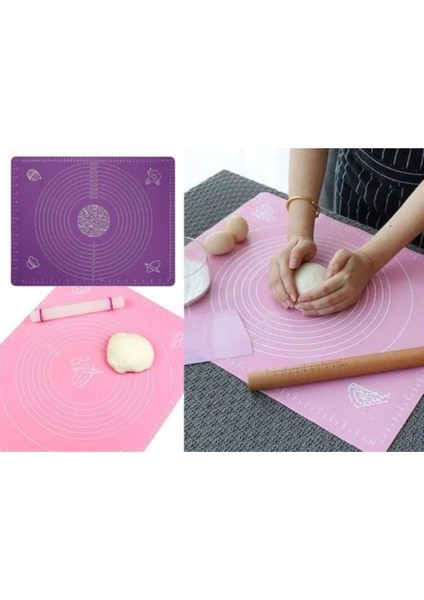 Renkli Çok Amaçlı Isıya Dayanıklı Silikon Hamur Matı 50X40 cm fiyatları
